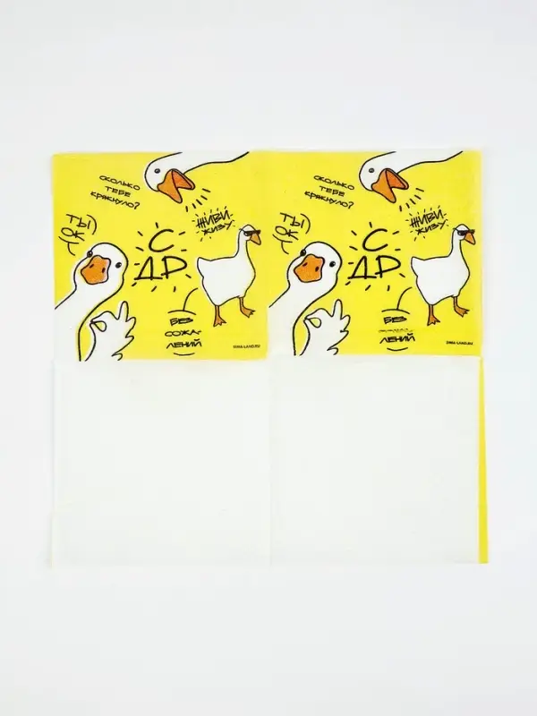 Салфетки бумажные однослойные &laquo;Гуси&raquo;, 24х24 см, 50 шт