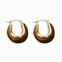 Серьги акрил "Хиты сезона", полумесяц, цвет коричневый в золоте