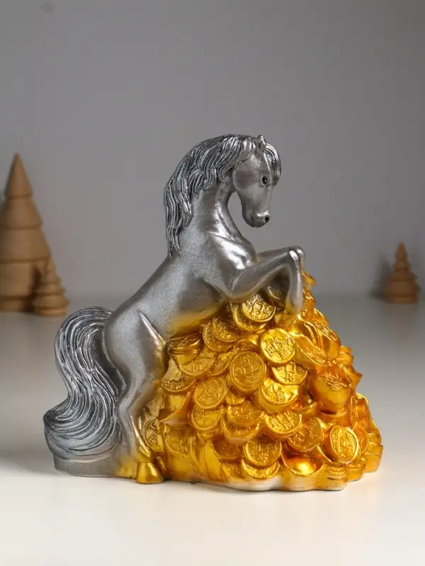 Копилка "Конь на деньгах" 20х20х13 см, серый