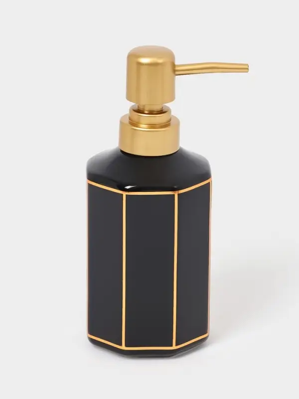 Набор для ванной "Равновесие", 2 предмета (дозатор для мыла, стакан), цвет черный