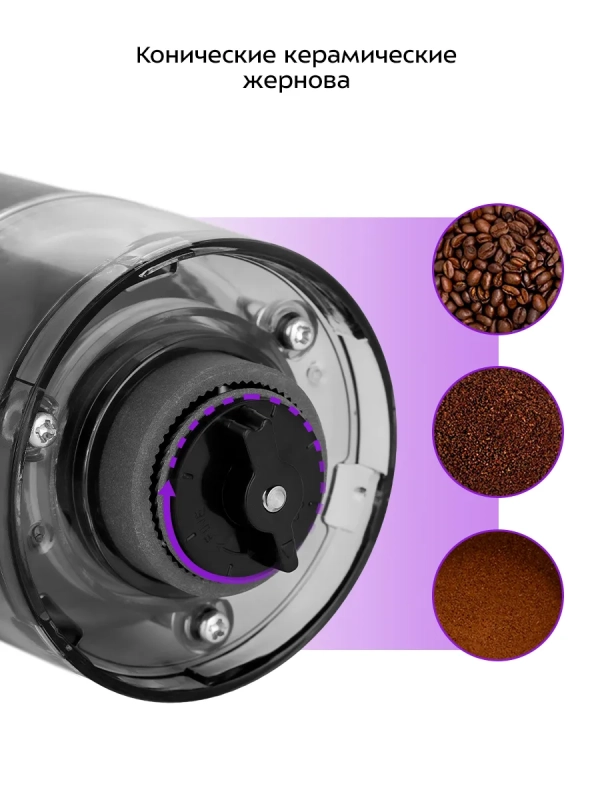 Кофемолка электрическая жерновая беспроводная КТ-7484