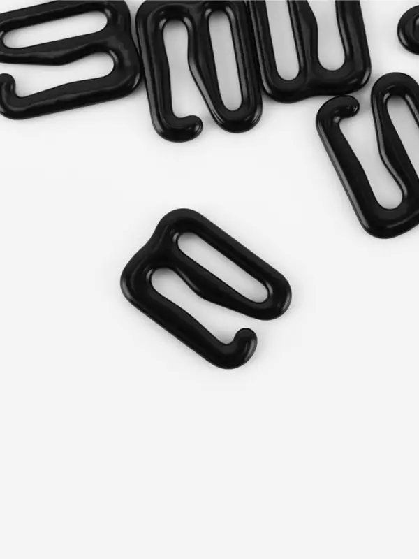 Крючок для бретелей, металлический, 10 мм, 20 шт., чёрный