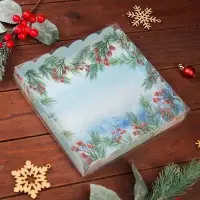 Коробка для печенья, &laquo;Снегири&raquo;, 18&times;18&times;3 см, Новый год