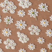 Наклейки для ногтей &laquo;Букеты ромашек&raquo;, объёмные, цвет белый