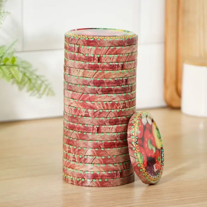 Крышка для консервирования &laquo;Елабуга. Карусель&raquo;, ТО-82 мм, винтовая, литография, упаковка 20 шт, цвет микс