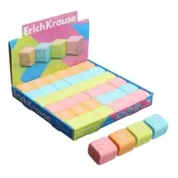 Ластик ErichKrause "School cube", 22 х 22 х 17 мм, синтетика, микс