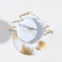 Подсвечник металл на 1 свечу "Ёлочка" белый с патиной d=5 см 7х7х12,5 см