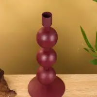 Подсвечник на 1 свечу "Баклажан" с 3 сферами 10х10х25 см