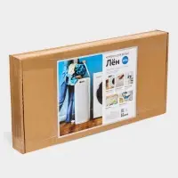 Плетёная корзина для белья с крышкой "Лён" 100л 43&times;32&times;80см, цвет белый