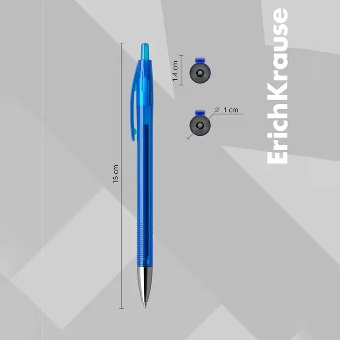 Ручка гелевая автоматическая Erich Krause R-301 Original Gel Matic, узел 0.5 мм, чернила синие, длина линии письма 500 метров