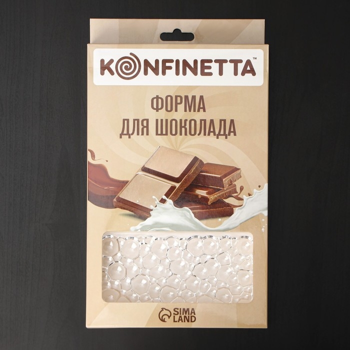 Форма для шоколада и конфет KONFINETTA &laquo;Воздушный&raquo;, 3 ячейки, 27,5&times;17,5&times;2,5 см, ячейка 15,3&times;7,5&times;0,8 см