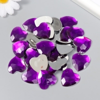 Декор для творчества пластик "Стразы сердце. Тёмно-фиолетовый" набор 30 шт 2,5х2,5 см