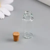 Маленькая стеклянная баночка прозрачная &laquo;Бутылочка с пробкой&raquo;, для творчества и декора, 3 мл 3.5&times;1.6&times;1.6 см