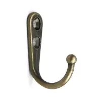 Крючок мебельный ТУНДРА TKO023, однорожковый, цвет бронза