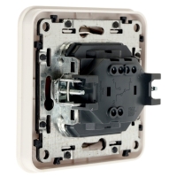 Выключатель, серия "Circular", 10 А, 1 кл., с подсветкой, скрытый, белый, серебристая рамка   107461