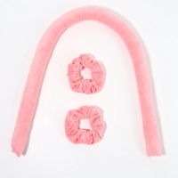 Мягкие бигуди &laquo;Волшебный локон&raquo;, 3 предмета: бигуди, резинки - 2 шт., плюшевые, розовый