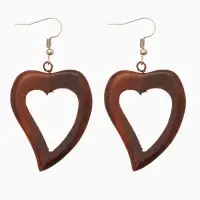 Серьги " Сердце" дерево соно