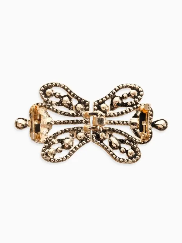 Зажим для кардигана "Ажур", корона империи, цвет белый в золоте