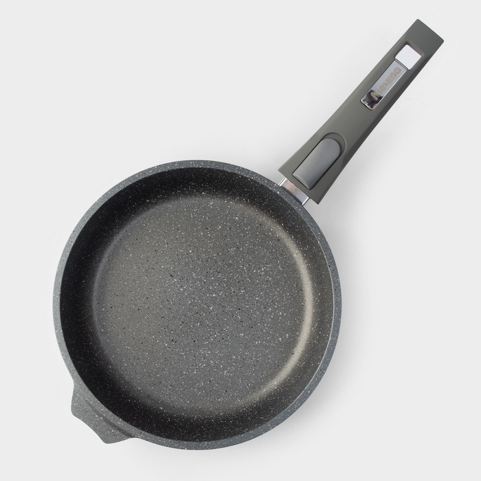 Сковорода Мечта &laquo;Гранит&raquo;, d=22 см, съёмная ручка, антипригарное покрытие, алюминий, серая
