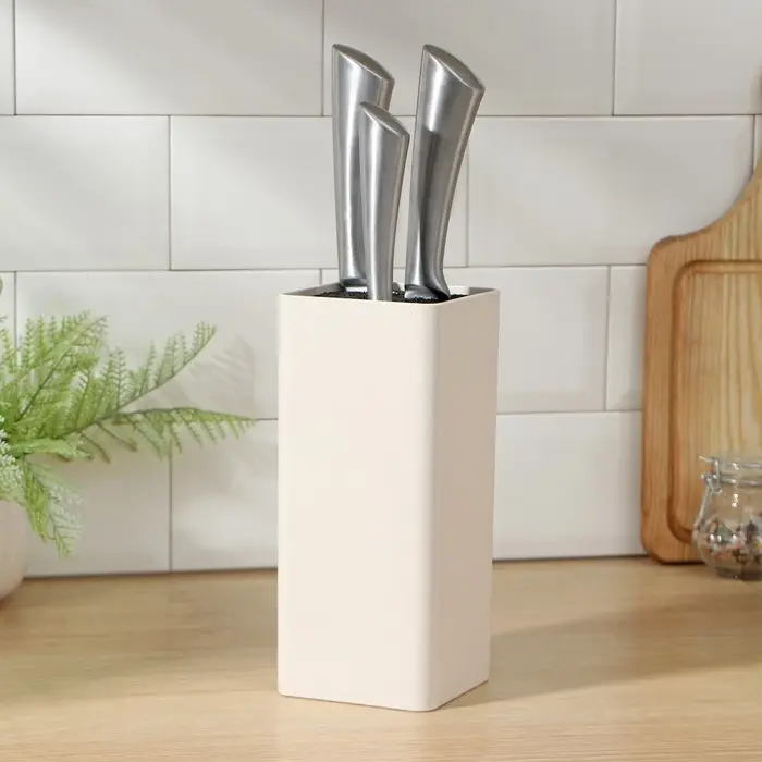 Подставка для ножей с наполнителем Доляна &laquo;Нежность&raquo;, 22&times;9 см, цвет бежевый