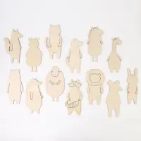 Роспись по дереву &laquo;Весёлые зверята&raquo;, 13 основ, с наклейками