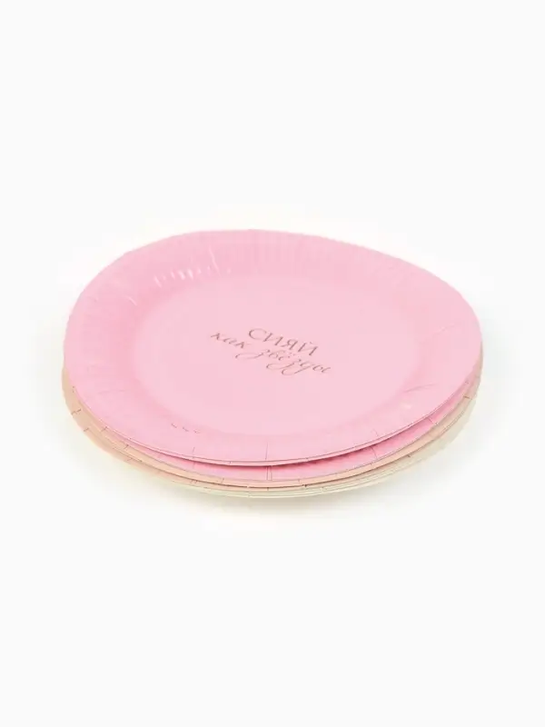 МП Набор бумажной посуды  "С Днём рождения" универсальный для девочки, девушки, 12 персон