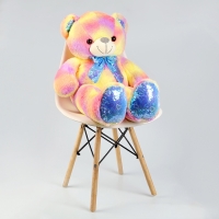 Мягкая игрушка &laquo;Мишка&raquo;, с паетками, 80 см, цвет жёлтый