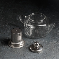 Чайник стеклянный заварочный с металлическим ситом &laquo;Калиопа&raquo; 350 мл,