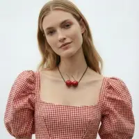 Кулон "Вишня" пара, цвет красный