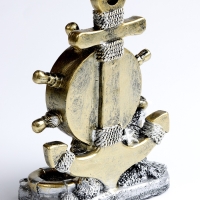 Часы настольные интерьерные, &laquo;Штурвал&raquo; на батарейках,  13.5&times;7.5&times;20.5 см, d-8 см