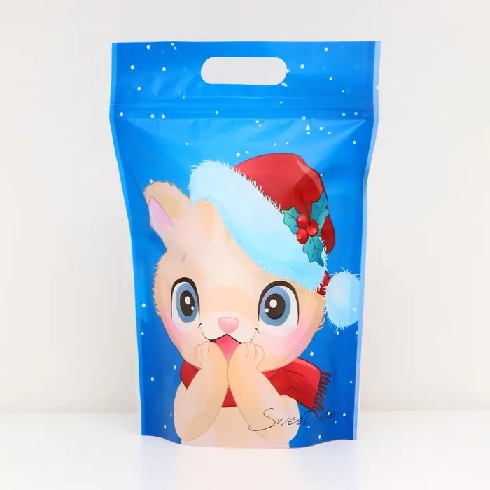 Пакет подарочный, с zip-lock застежкой, "Зимние котята", 15х22см.