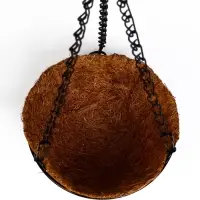 Кашпо подвесное d=15 см, с кокосовым вкладышем "Полусфера"