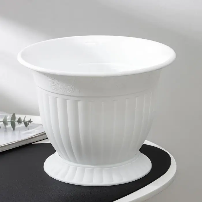 Горшок для цветов &laquo;Венеция&raquo;, 7 л, пластиковый, белый
