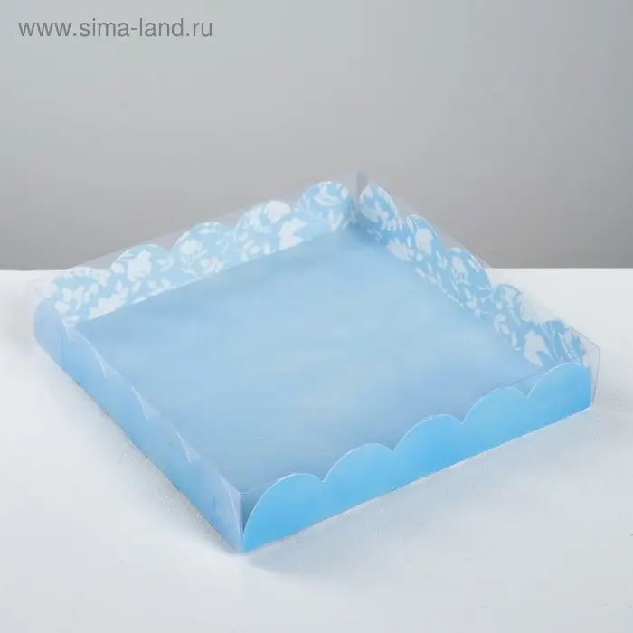 Коробка для печенья, кондитерская упаковка с пластиковой крышкой, &laquo;От всего сердца&raquo;, 18 х 18 х 3 см