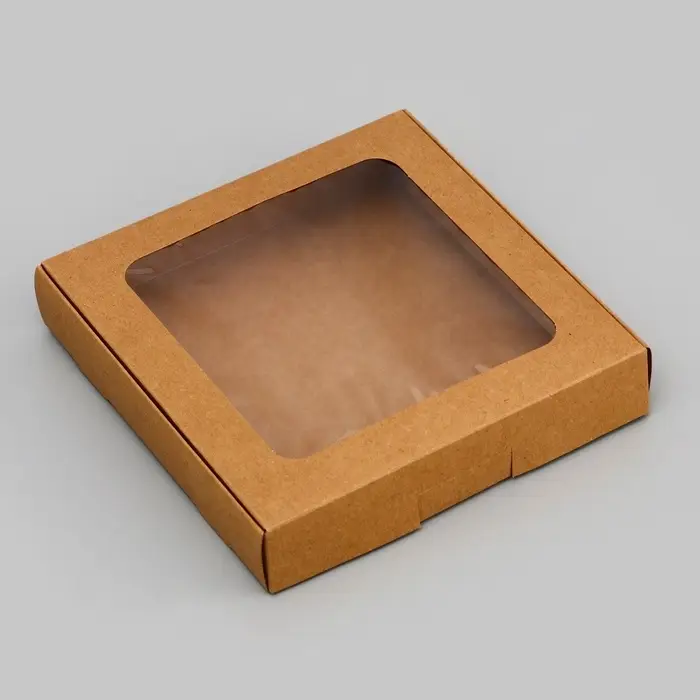 Коробка самосборная, крафт, 16&times;16&times;3 см