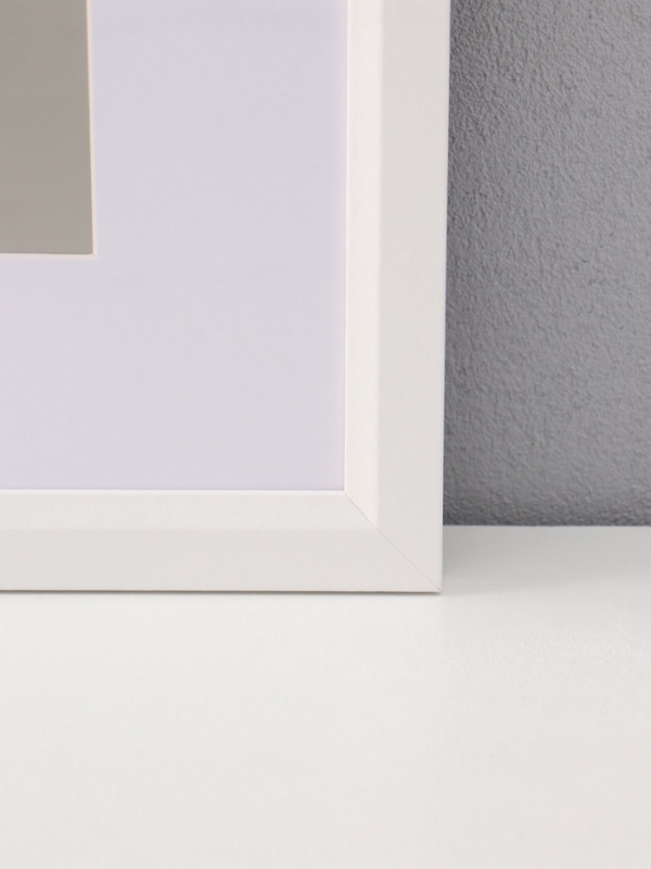 Фоторамка МДФ "Anna" 40х50 см, с паспарту (30х40 см), белый (пластиковый экран)