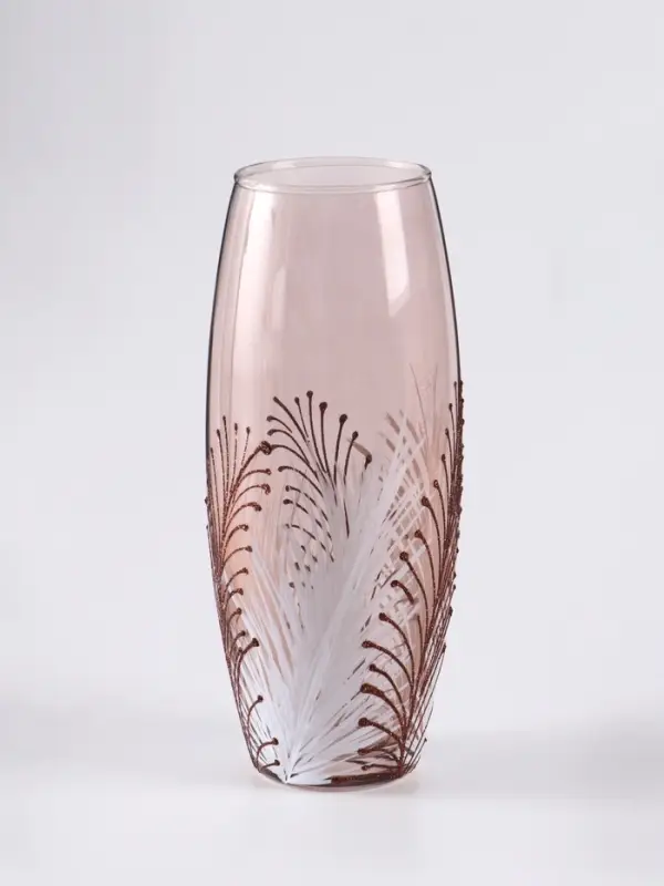 Ваза &laquo;Креман&raquo; овал, шоколад, h=26 см, стекло, светло-коричневая