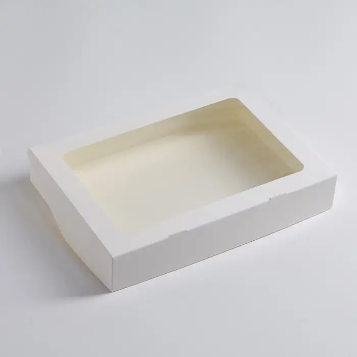 Коробка складная, с окном, белая, 28 х 20 х 5 см