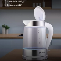 Чайник HYK-G3606 1,7л 2200Вт белый (стекло)