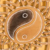 Панно "Инь Янь" МДФ, 40х40х1 см, цв. бежево-чёрный