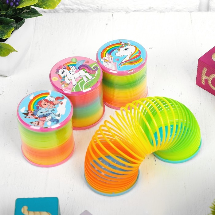 Пружинка-радуга &laquo;Единорог&raquo;, цвета МИКС