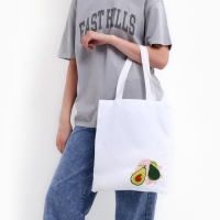 Сумка-шопер &laquo;Авокадо&raquo; без молнии, белая