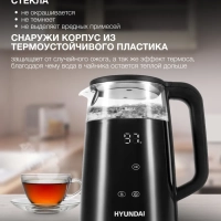 Чайник HYK-G6404 1.7л. 2200Вт черный
