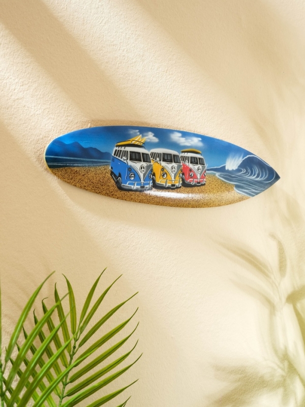 Панно "Доска для сёрфа "Три Сплитти" дерево 40х11 см