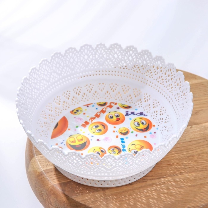 Ваза для хлеба и фруктов &laquo;Зефир. Принт&raquo;, d=20 см, цвет МИКС