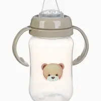 Поильник - непроливайка &laquo;Baby Bear&raquo; с силиконовым носиком, 270 мл., цвет бежевый Mum&Baby