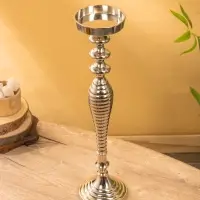 Подсвечник "Кубок" 13х13х50,5 см, алюминий, цв. Серебро