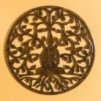 Панно " Медитация" МДФ, 40х40х1 см, цв. золото/чёрный