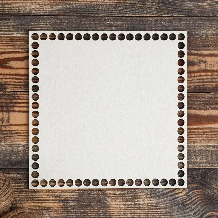 Заготовка для вязания "Квадрат", донышко лхдф белый, 19.5&times;19.5 см, d=9мм