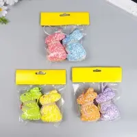 Подвесное украшение пасхальное &laquo;Кролик: посыпка, цветочек на шее&raquo;, набор 2 шт., 9 см, МИКС